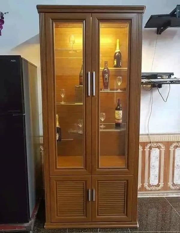 Báo giá tủ nhôm kính, tủ bếp nhôm kính đẹp giá rẻ 2026 71 tủ rượu nhôm kín - tủ nhôm kính thiết kế để rượu