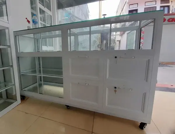 Báo giá tủ nhôm kính, tủ bếp nhôm kính đẹp giá rẻ 2026 30 tủ quầy thuốc + ngăn kéo đựng tiền
