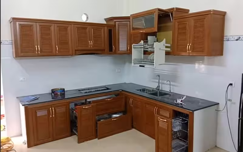 50 Mẫu Tủ Bếp Nhôm Kính Hiện Đại Đẹp Nhất Hiện Nay 49 Mẫu Tủ Bếp Nhôm Kính cho Nhà Phố