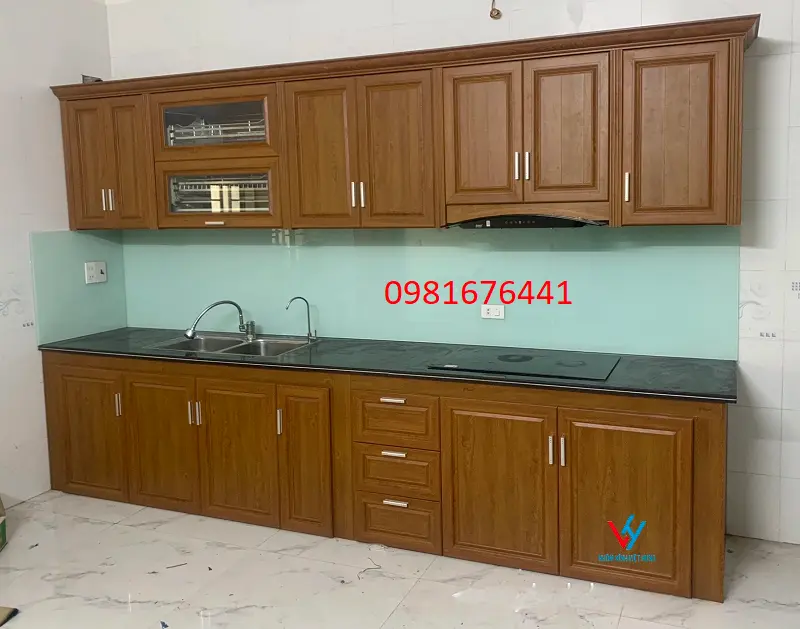 Mẫu Tủ Bếp Nhôm Kính Hiện Đại Đẹp