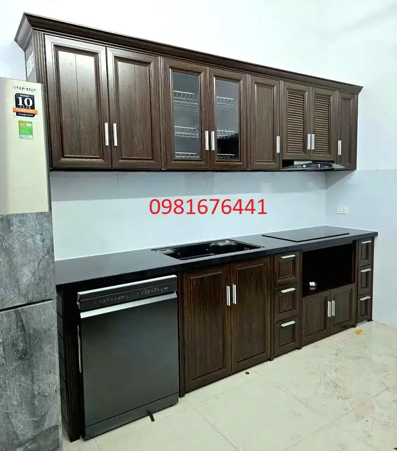 Tủ Bếp Nhôm Kính Cho Nhà Nhỏ Đẹp Và Tiết Kiệm Diện Tích