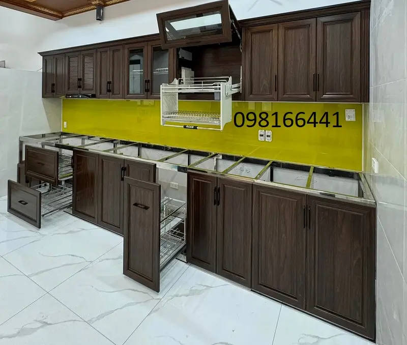 tủ bếp nhôm kính hà nội đẹp giá rẻ
