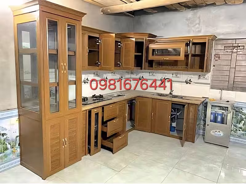 Mẫu Tủ Bếp Nhôm Kính Hà Nội
