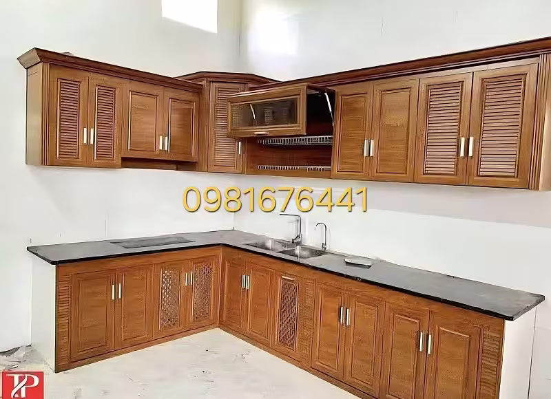 tủ bếp nhôm kính cao cấp omega Hà đông hà nội