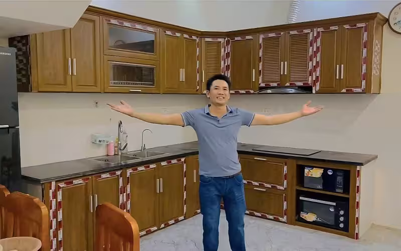 Thi Công Tủ bếp nhôm kính