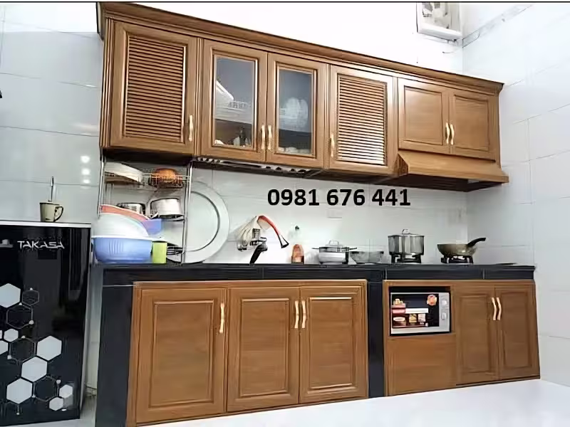 Tủ bếp nhôm kính Hà Nội