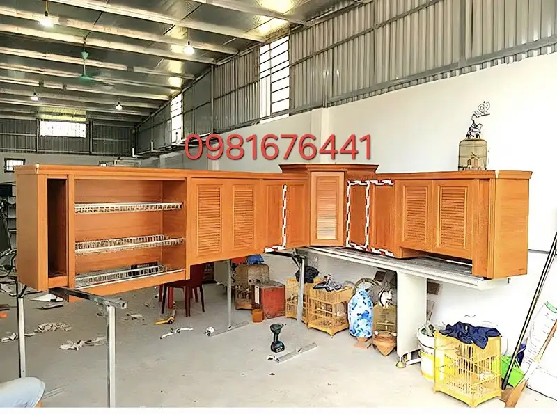 mẫu tủ bếp nhôm đẹp, nhôm hệ nội thất