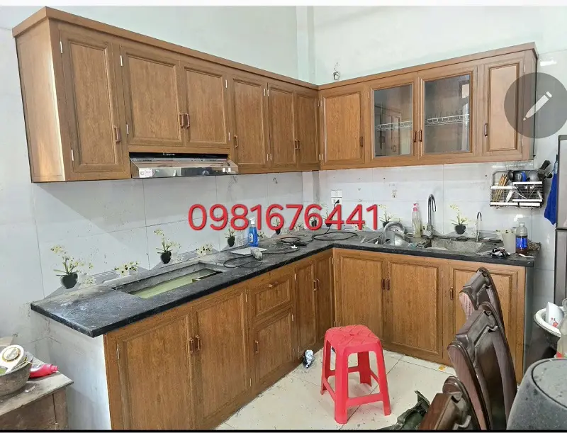 mẫu tủ bếp nhôm giá rẻ