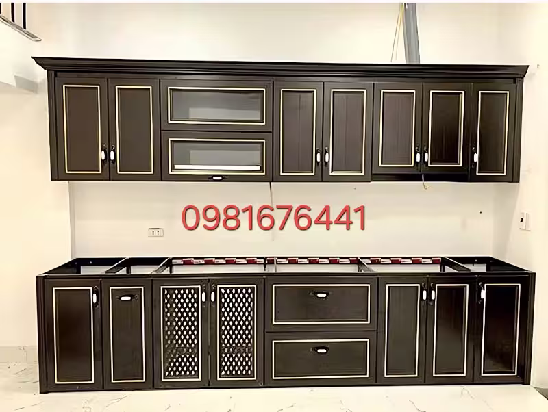 Tủ Bếp Nhôm Kính Cho Nhà Nhỏ Đẹp Và Tiết Kiệm Diện Tích