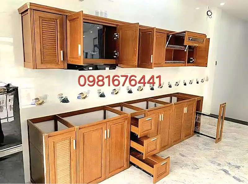 Tủ bếp nhôm tại Hà Nội sản xuất theo yêu cầ