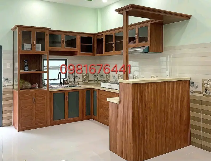  Giá tủ bếp nhôm giả gỗ mới nhất cho khách hàng Hà Nội